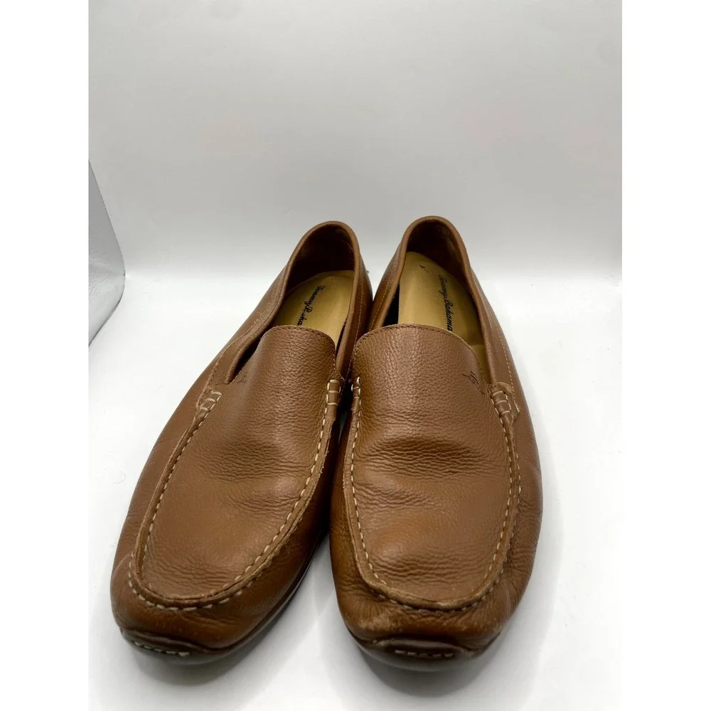 Tommy Bahama Orion Drivers Loafers Mens 9 Brown Leather Moc Toe TB7S00045